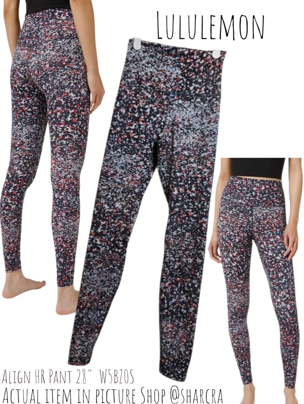 Lululemon Women's Align HR Pant 28" Water Blossom W5BZ0S mult color leggings 4